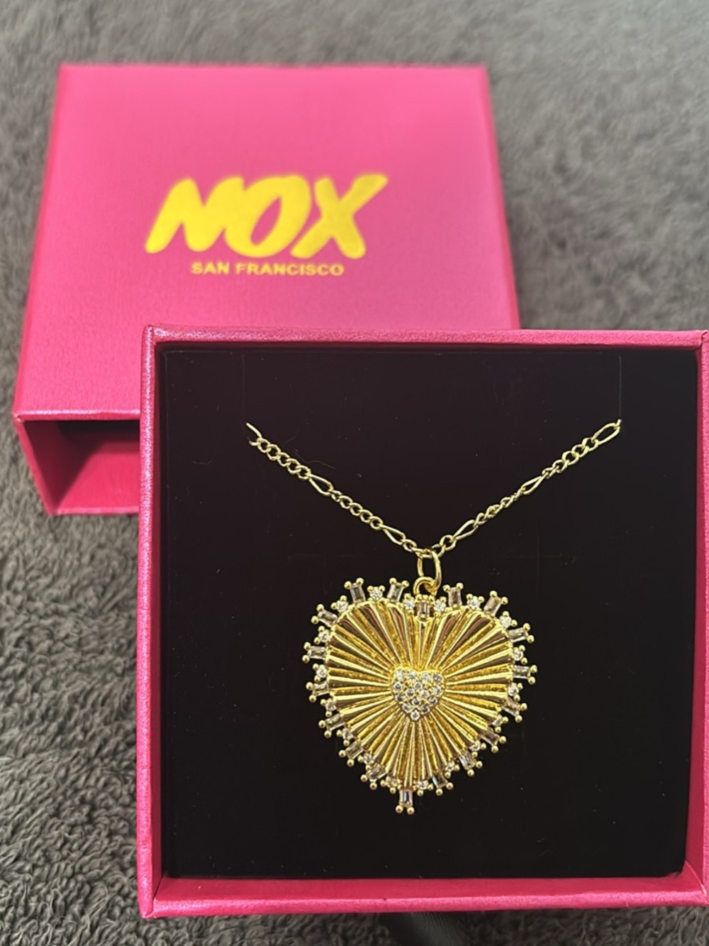 Gold Heart Pendant Necklace - Radiant Gold Tone